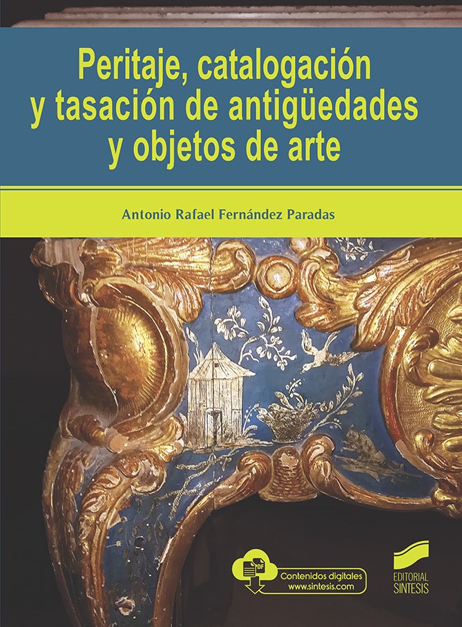 Portada del título peritaje, catalogación y tasación de antigüedades y objetos de arte
