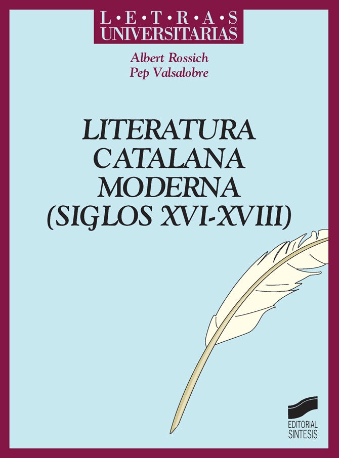Portada del título literatura catalana moderna (siglos xvi-xviii)