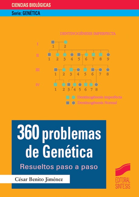 Portada del título 360 problemas de genética. resueltos paso a paso