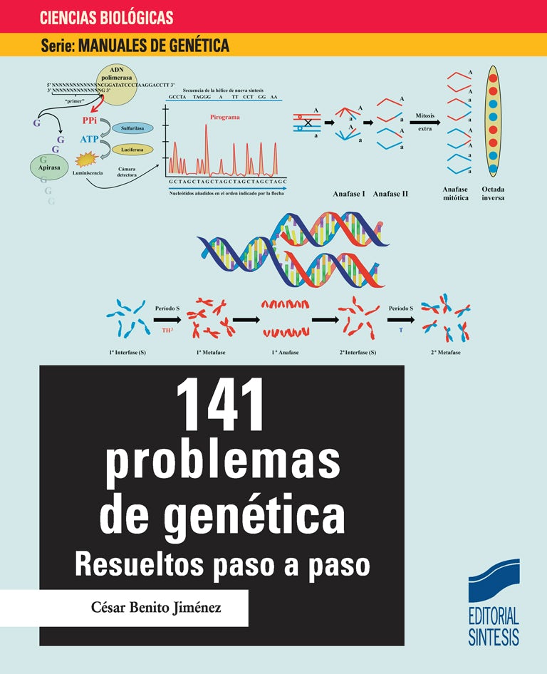 Portada del título 141 problemas de genética