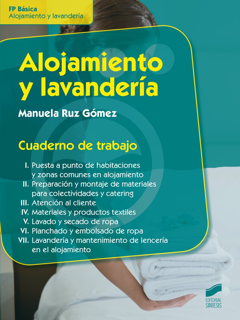 Portada del título alojamiento y lavandería. cuaderno de trabajo del alumno