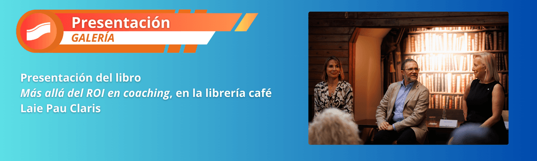 galería de fotos presentación del libro "más allá del roi en coaching" en la librería café laie pau claris