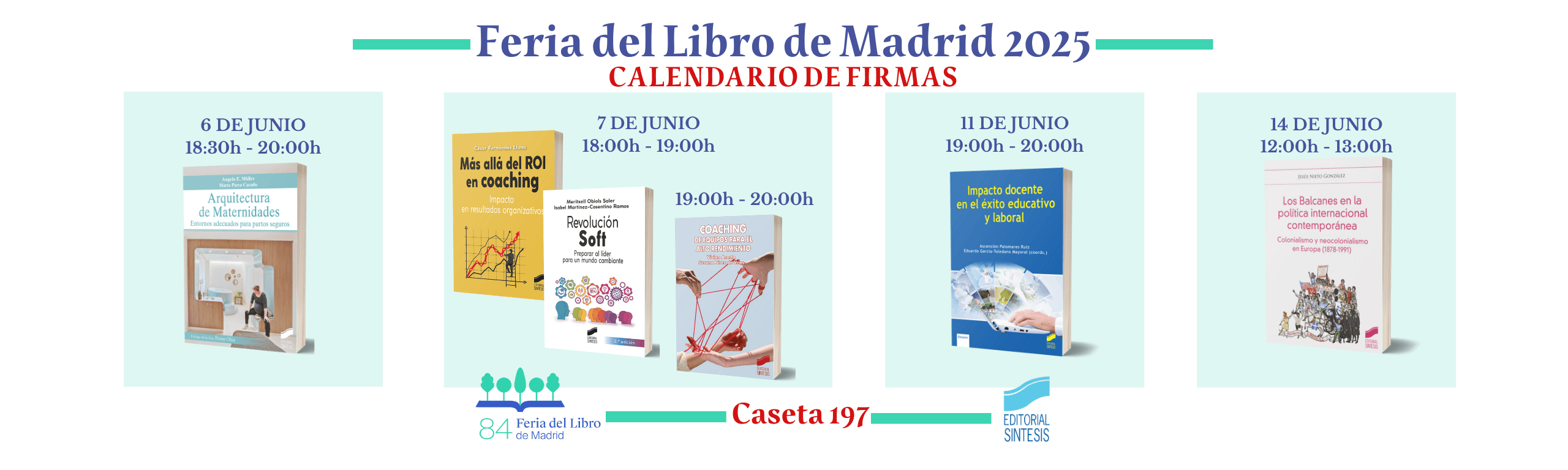 Calendario firmas Feria del Libro 2025