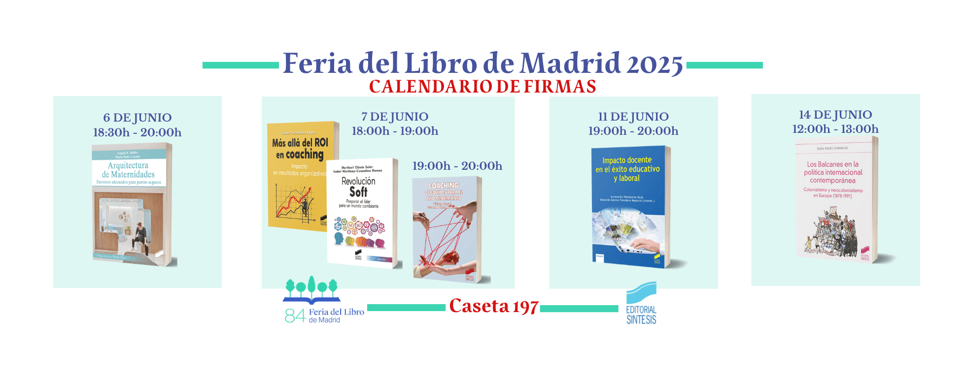 Calendario firmas Feria del Libro 2025