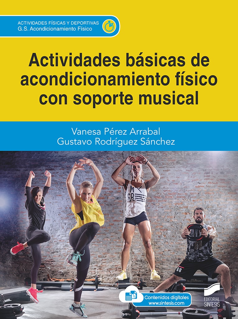 Portada del título actividades básicas de acondicionamiento físico con soporte musical