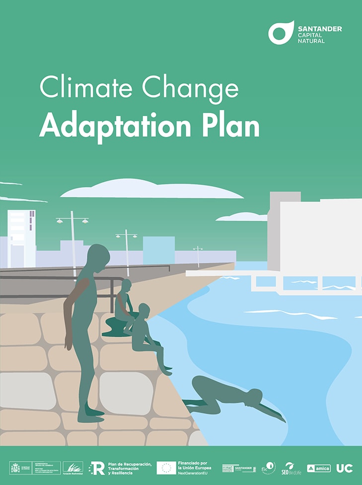 Portada del título climate change adaptation plan santander capital natural