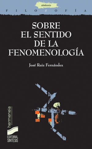 Portada del título sobre el sentido de la fenomenología