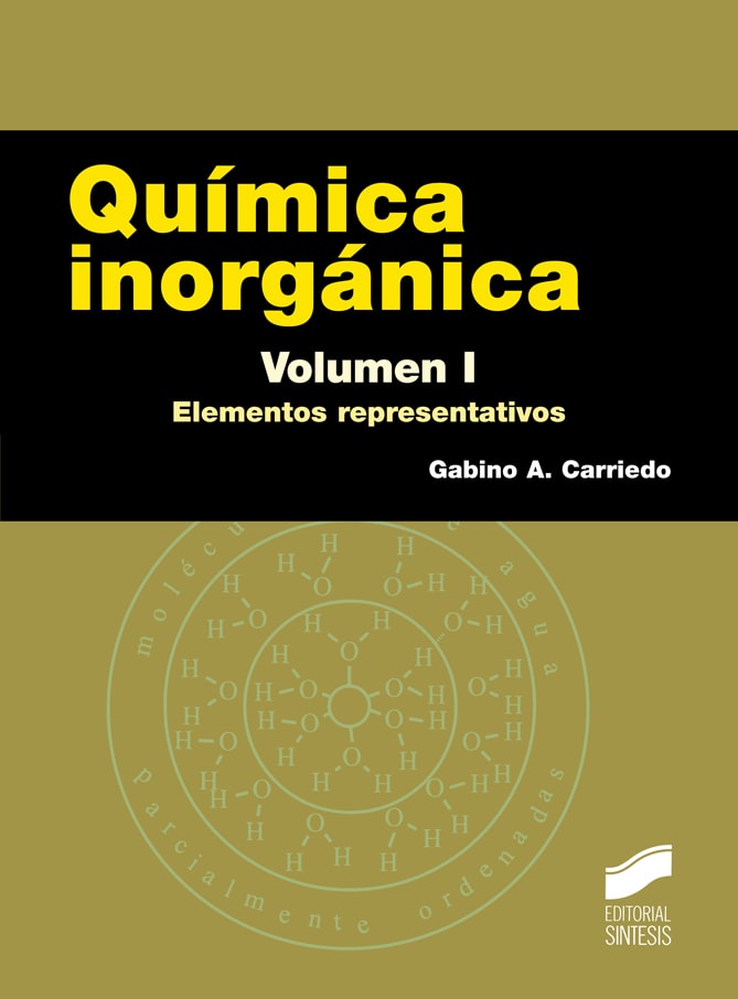 Portada del título química inorgánica. volumen 1: elementos representativos