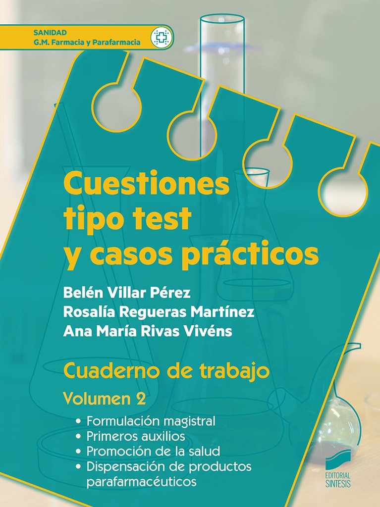 Portada del título cuestiones tipo test y casos prácticos. cuaderno de trabajo del alumno. volumen 2